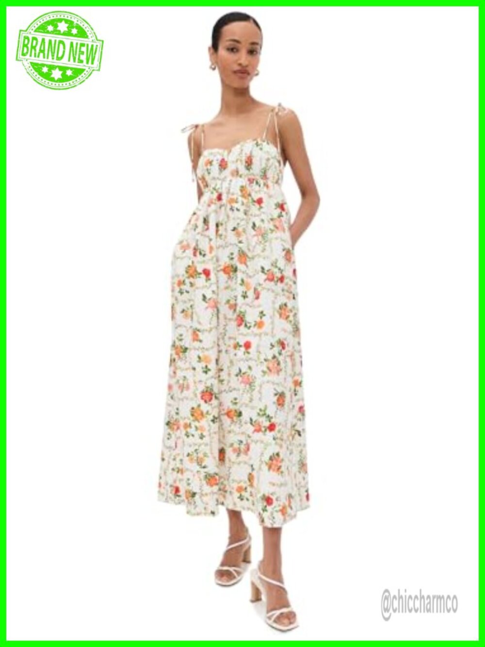 Line & Dot Women's Anisa Maxi Dress Sweetheart Neck Fit & Flare